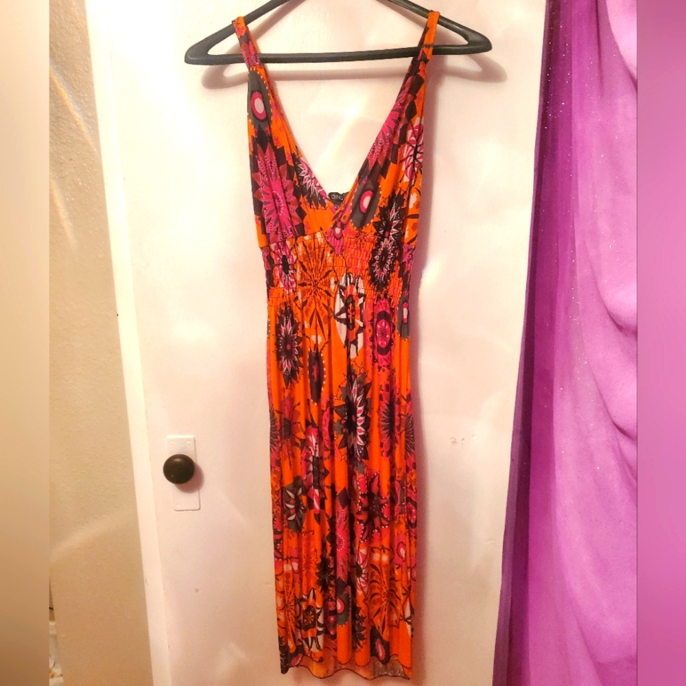 Medium Dino Floral Print Midi Dress